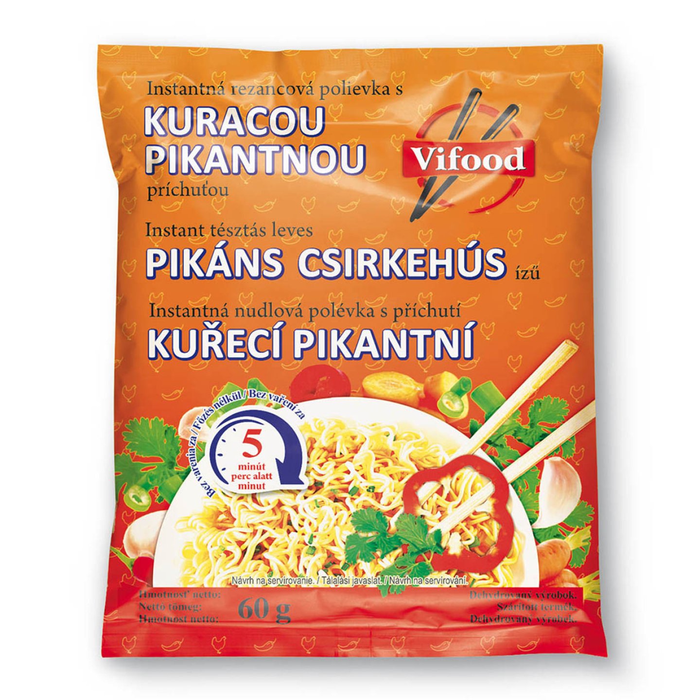 Vifood Instant Pikáns Csirke ízű Tésztás Leves